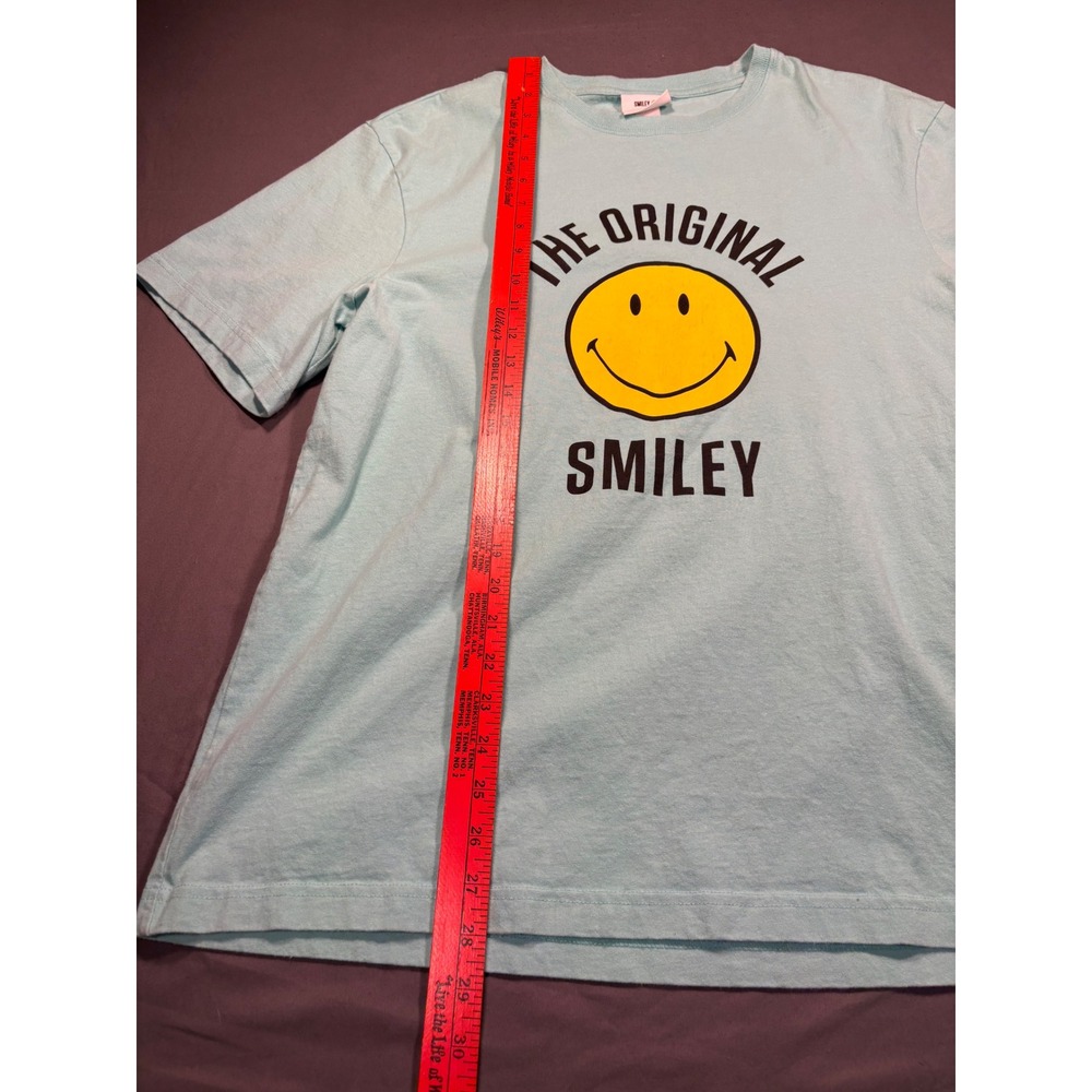 Smiley x HM The Original Smiley Graphic T-Shirt Teal Turquoise Womens Medium - Picture 4 of 9